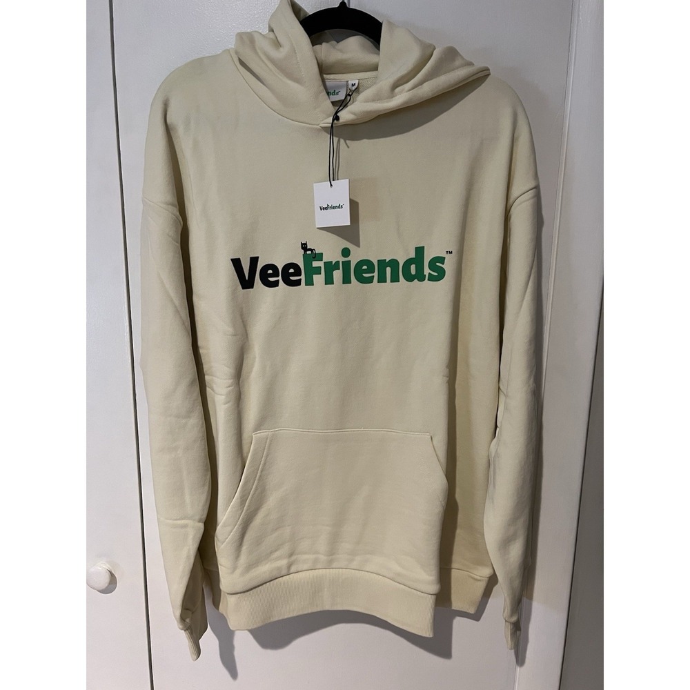 NEW VeeFriends Pullover‎ Hoodie Gary Vee Friends Size Medium Black Cat Cream